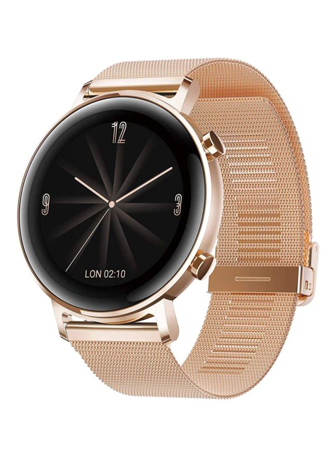 180.0 mAh GT2 Smartwatch Elegant Edition Rose Gold Milanese Strap With 15 Sports Modes Refined Gold