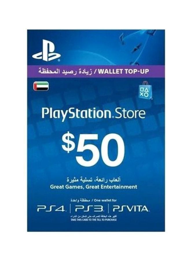 Playstation 4 shop 50 dollar card