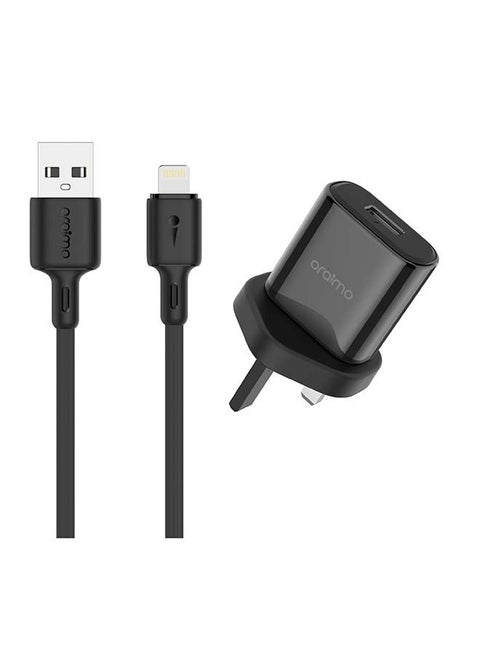 Powecube 2 Wall Charger Fast Charging 2A/1 USB - A Output/Auto Voltage with 1M Lightning Cable/ High Speed Syncing/Improved Durability/Multi-Protection/Compatible to iPhoneX, iPhone 11 , iPhone 12 , iPhone 13 Black