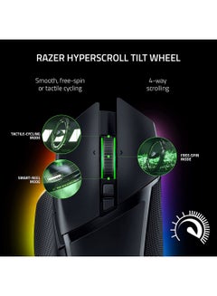 RAZER Basilisk V3 Pro Customizable Wireless Gaming Mouse - Fast Optical Switches Gen-3, HyperScroll Tilt Wheel, Chroma RGB, 11 Programmable Buttons, Focus Pro 30K Optical Sensor - Classic Black  - Image 2