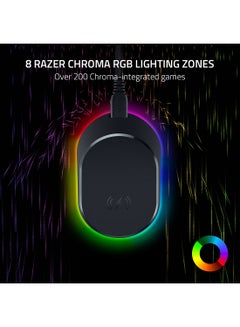 RAZER Razer Mouse Dock Pro with Wireless Charging Puck: Magnetic Wireless Charging - Integrated HyperPolling 4K Hz Transceiver - Anti-Slip Base - Chroma RGB Lighting - Classic Black  - Image 2