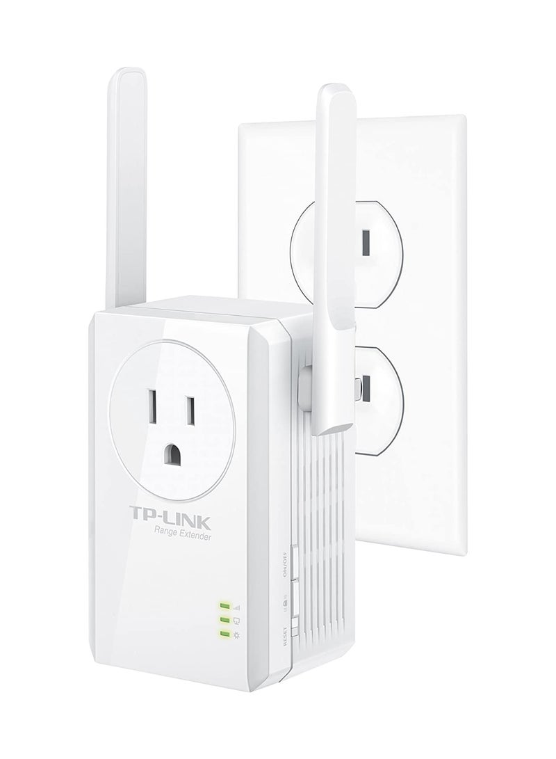 TP-LINK - 300Mbps Wi-Fi Range Extender With AC Passthrough 300 Mbps White - Image 1