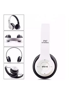 Generic Bluetooth On-Ear Headphones With Mic White/Black  - Image 2