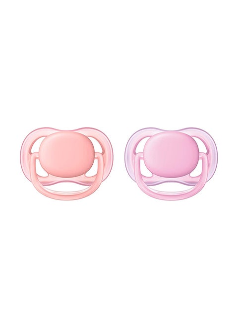Set Of 2 Soft Soother Orthodontic Shape Silicon Pacifier Assorted, 0-6m - Colour May Vary