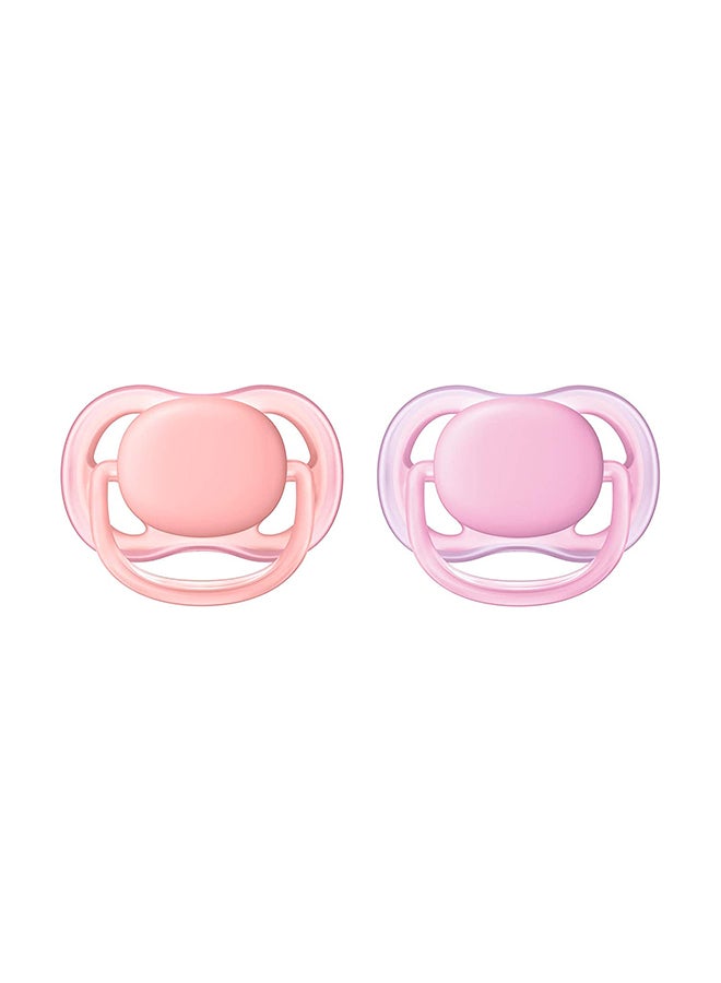 Set Of 2 Soft Soother Orthodontic Shape Silicon Pacifier Assorted, 0-6m - Colour May Vary