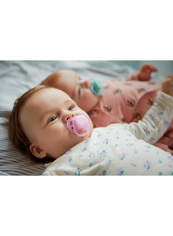 Set Of 2 Soft Soother Orthodontic Shape Silicon Pacifier Assorted, 0-6m - Colour May Vary