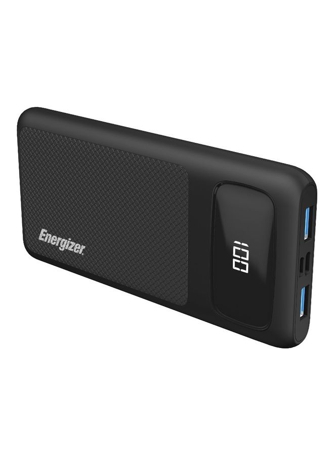 Energizer - 10000 mAh Ultimate Fast Charging Power Bank, Power Delivery For iPhones, 20W Smart USB For Android Devices, LCD Indicator, Dual Outputs - Type-C And USB-A And Dual Inputs- Type-C And MicroUSB Black Black - Image 1