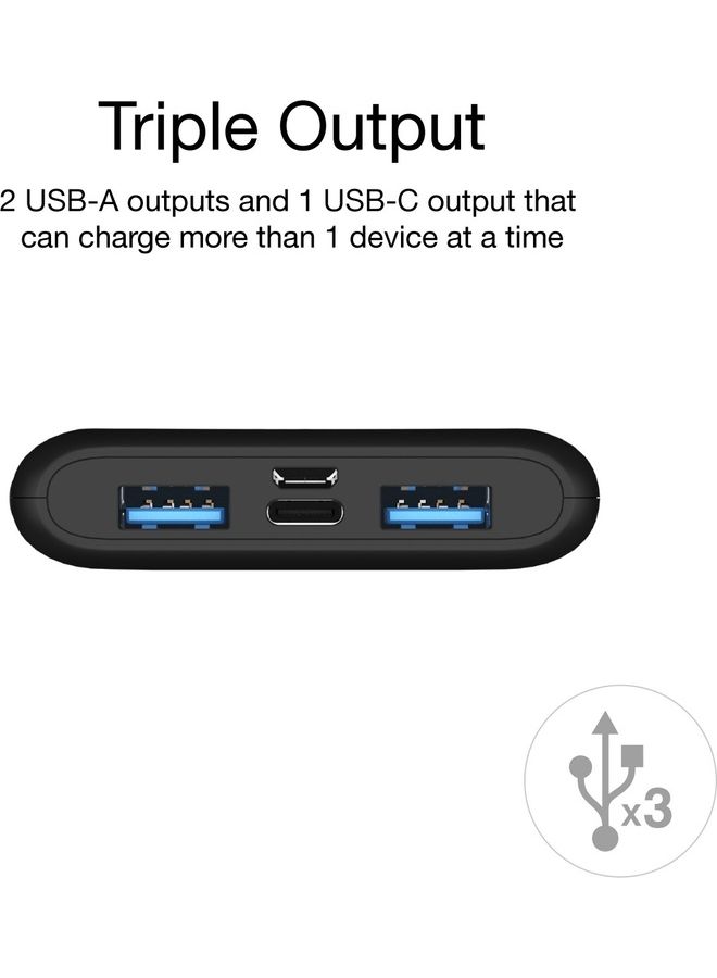 Energizer - 10000 mAh Ultimate Fast Charging Power Bank, Power Delivery For iPhones, 20W Smart USB For Android Devices, LCD Indicator, Dual Outputs - Type-C And USB-A And Dual Inputs- Type-C And MicroUSB Black Black - Image 1