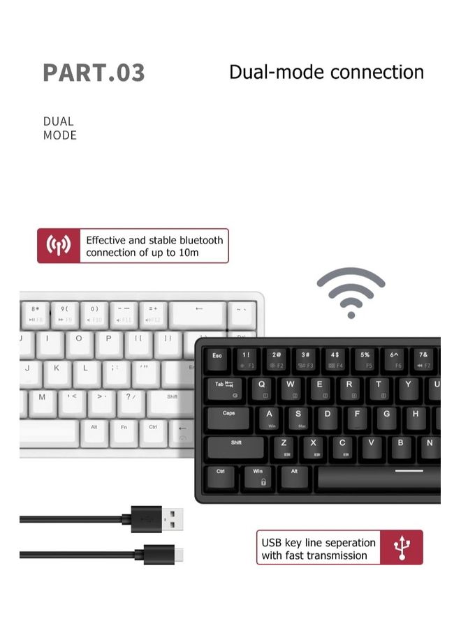 Royal Kludge - RK-G68 Wireless Bluetooth/2.4Ghz /Wired 65 Mechanical Hot Swappable Gaming Keyboard for WinMac - Image 1