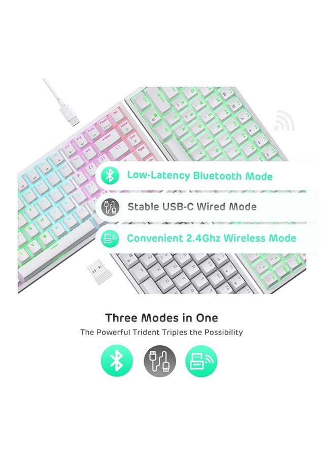 Royal Kludge - RK84 Wireless Bluetooth/2.4Ghz 80% RGB Mechanical Gaming Keyboard, Three Modes Connectable Keyboard with Hot-Swappable Tactile Blue Switch - Image 1