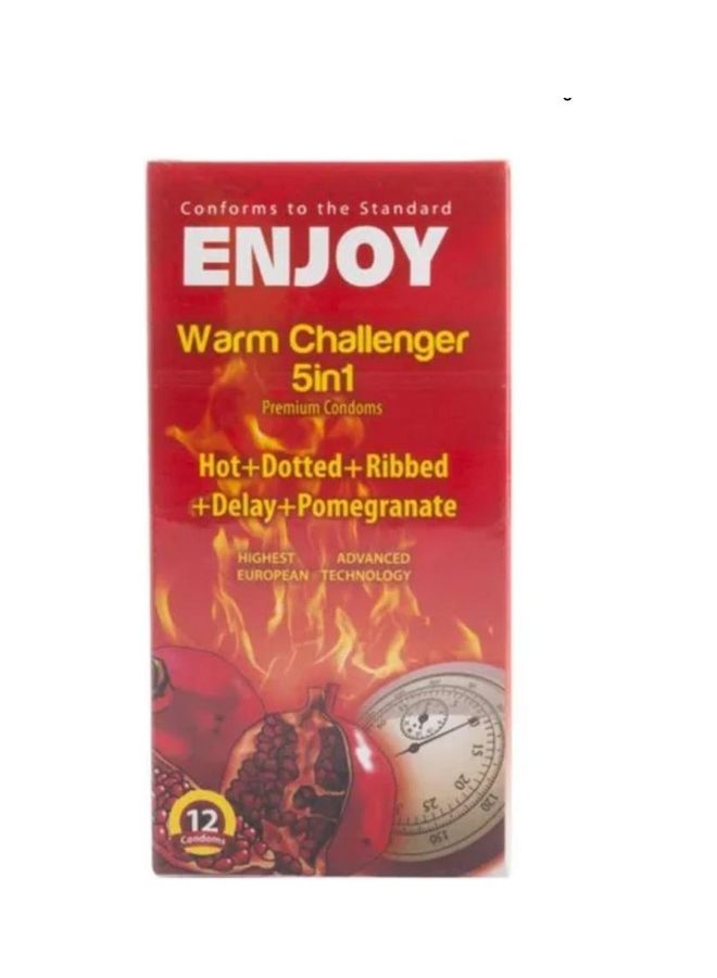 ENJOY - Pack Of 2-12-Piece 5-In-1 Warm Challenger Premium Condom Set - Image 1