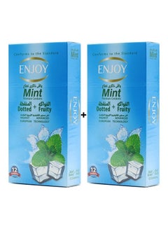 ENJOY Pack Of 2 -12 Piece Mint Premium Condoms  - Image 1