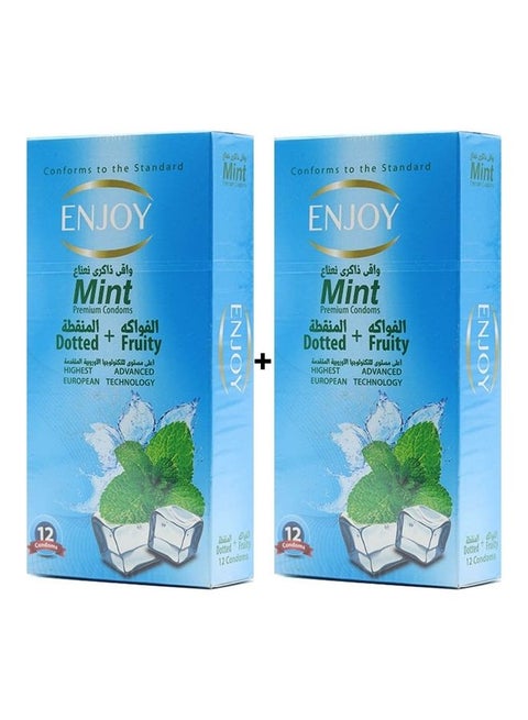 Pack Of 2 -12 Piece Mint Premium Condoms