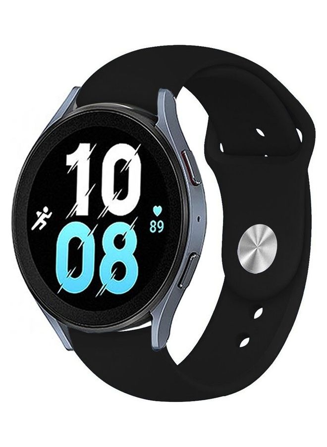 مارجون سوار بديل من السيليكون متوافق مع ساعة سامسونج جالاكسي ووتش 5 (44 مم/40 مم) وساعة جالاكسي ووتش 5 برو (45 مم) أسود - Image 1