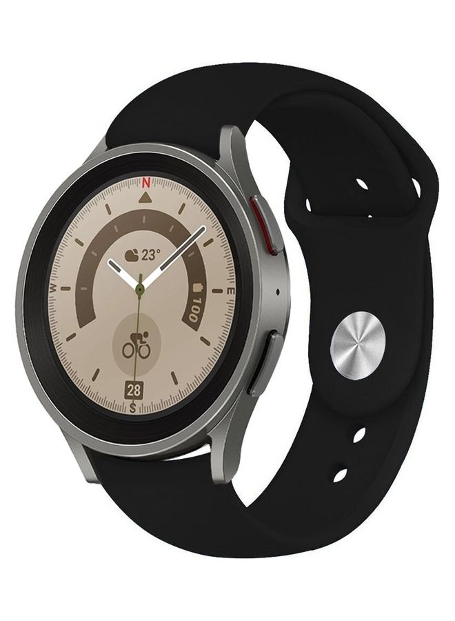 مارجون سوار بديل من السيليكون متوافق مع ساعة سامسونج جالاكسي ووتش 5 (44 مم/40 مم) وساعة جالاكسي ووتش 5 برو (45 مم) أسود - Image 2