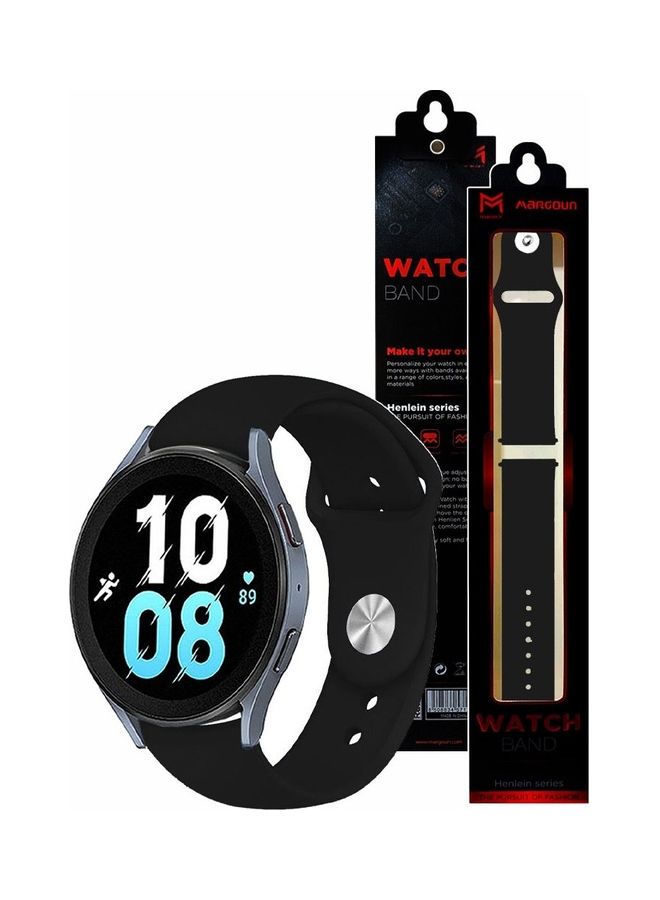 مارجون سوار بديل من السيليكون متوافق مع ساعة سامسونج جالاكسي ووتش 5 (44 مم/40 مم) وساعة جالاكسي ووتش 5 برو (45 مم) أسود - Image 3
