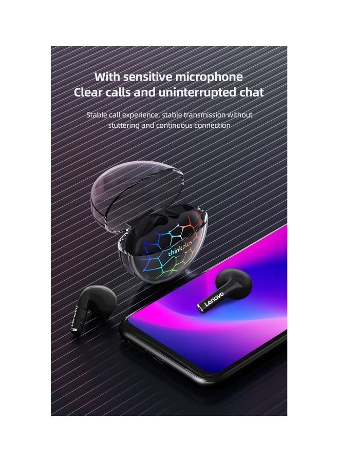 Lenovo - Thinkplus LP80 Pro TWS Bluetooth Headphones RGB Light Wireless Earphone Low Latency Gaming Earbuds Sports Headset Black - Image 1