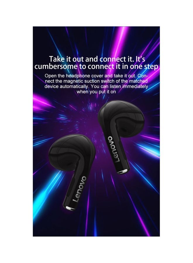 Lenovo - Thinkplus LP80 Pro TWS Bluetooth Headphones RGB Light Wireless Earphone Low Latency Gaming Earbuds Sports Headset Black - Image 1