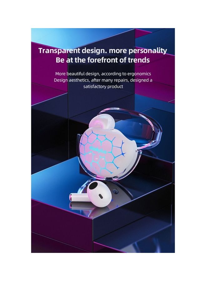 Lenovo Thinkplus LP80 Pro TWS Bluetooth Headphones RGB Light Wireless Earphone Low Latency Gaming Earbuds Sports Headset White - Image 2