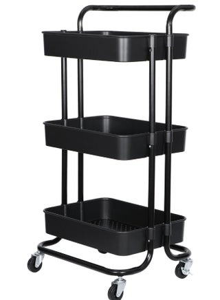 3-Tier Utility Cart Rolling Storage Shelf Black 43x36x87cm - v1663491831/N49983309A_5