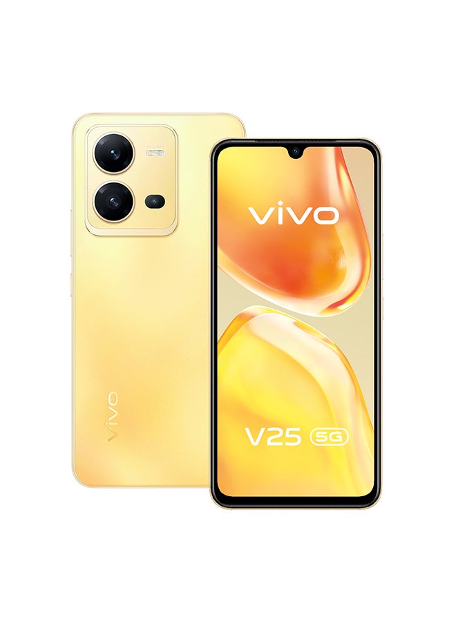 vivo - V25 5G Dual SIM 8GB RAM 128GB Sunrise Gold with TWS Air Earbud + Gift Box - Image 1