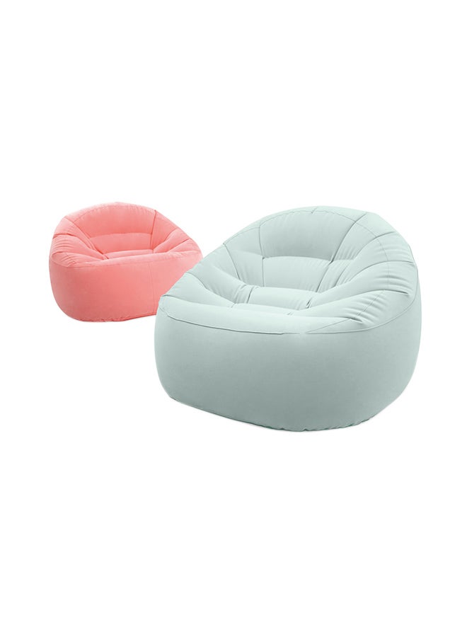 INTEX - Beanless Bag Inflatable Chair - Pink and Blue Assortment Pink/Blue 112x104x74cm - Image 1