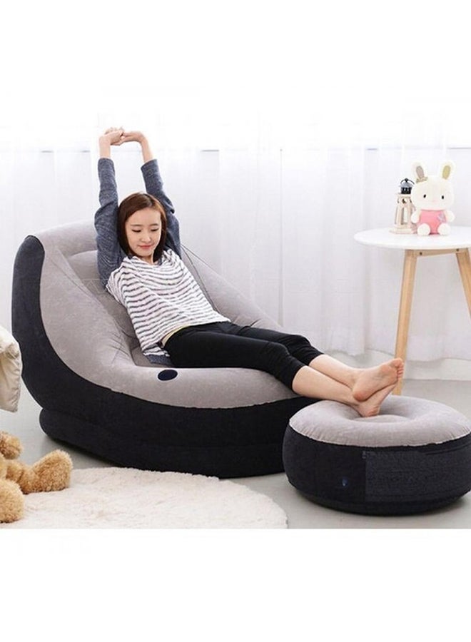 انتكس كرسي ألترا لاونج قابل للنفخ رمادي/أسود، 102x137x79 سم رمادي/أسود 102x137x79سم - Image 4