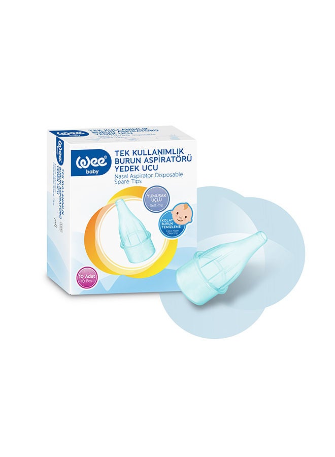Wee baby - Pack of 10 Nasal Aspirator Disposable Spare Tip - Image 1