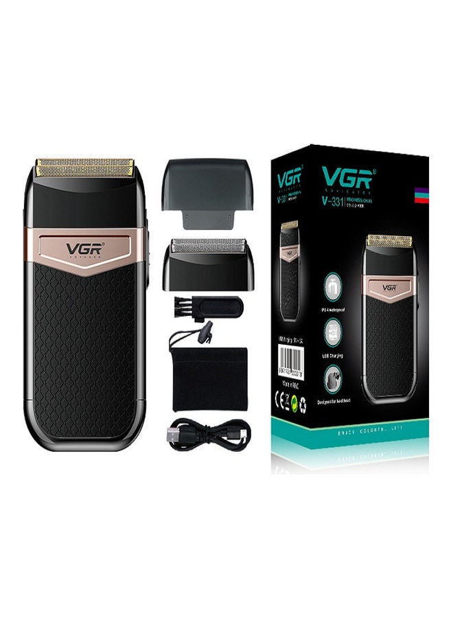 VGR - V-331 Twin Blade Foil Shaver Beard Trimmer Professional Rechargeable Cordless Electric Shaver Razor Black/Rose Gold - Image 1