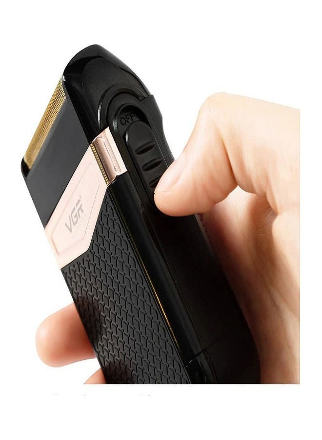 VGR - V-331 Twin Blade Foil Shaver Beard Trimmer Professional Rechargeable Cordless Electric Shaver Razor Black/Rose Gold - Image 1