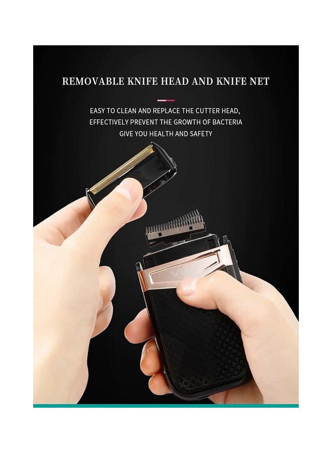 VGR - V-331 Twin Blade Foil Shaver Beard Trimmer Professional Rechargeable Cordless Electric Shaver Razor Black/Rose Gold - Image 1