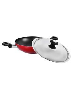 Prestige Flat Bottom Kadai Red 26cm  - Image 2