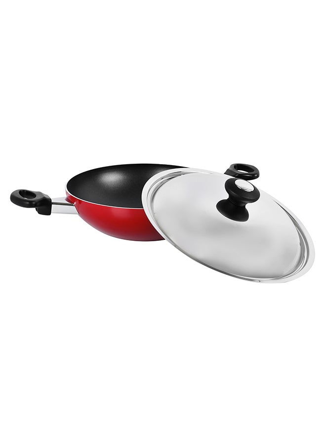 Prestige - Flat Bottom Kadai Red 26cm - Image 1