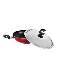 Prestige Flat Bottom Kadai Red 28cm  - Image 2