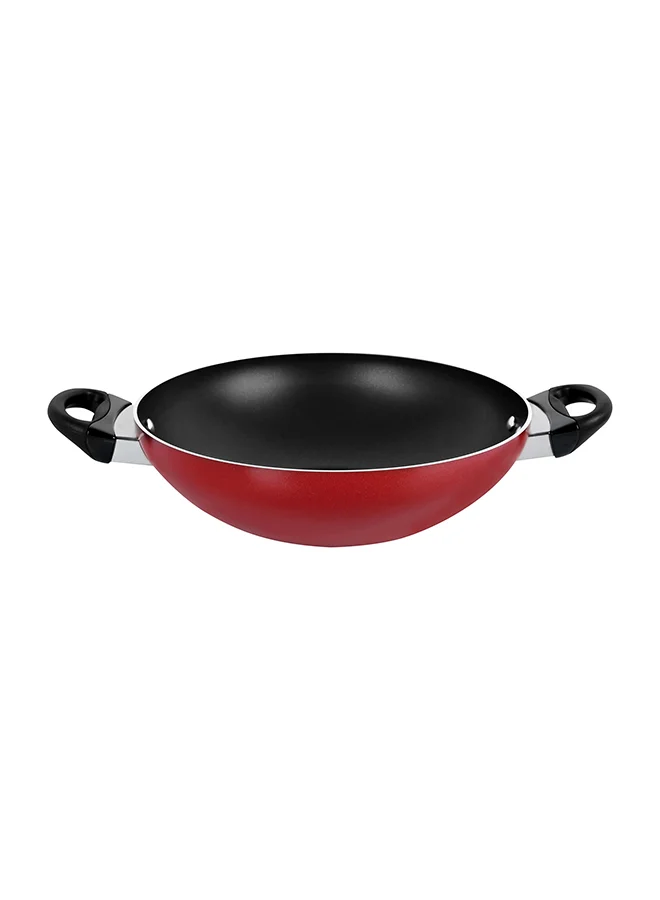 Prestige 12-Piece Classique Non-Stick Coating Durable Material Stylish and Elegant Design Multipurpose Cookware Set Includes Casserole With Glass Lid 20 cm, Casserole With Glass Lid 24 cm, Casserole With Glass Lid 28 cm, Wok28 cm, Skillet28 cm, Soup Ladle, Skimmer, Solid Spoon, High Backturner Red
