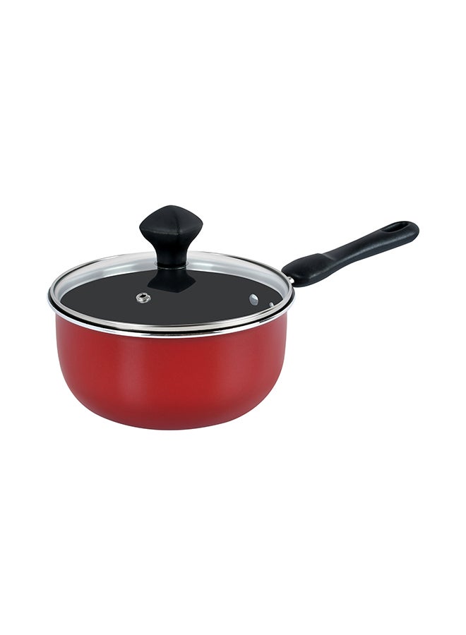 Prestige - 7-Piece Non-Stick Cast Aluminium Cookware Set Includes 1x Sauce Pan With Lid, 1x Small Casserole With Lid ,1x Large Casserole With Lid, 1x Fry Pan Red/Black 16,20,24,24cm - Image 1