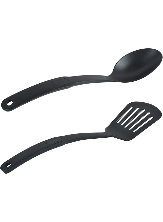 Prestige 9-Piece Aluminium Non-Stick Coating Durable Design Non-Slip Ergonomic Handle Kitchen Cookware Set Includes 1xMilk Pan 14 cm, 1xCasserole With Lid 20 cm, 1xCovered With Lid, 1xSkillet 24 cm, 1xWok 26 cm, 1xSolid Spoon And 1xSlotted Turner Red