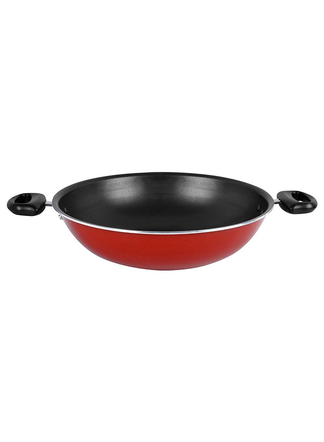 Prestige 17-Piece Classique Pro Aluminium Non Stick Interior Durable & Light Weight Cookware Set Includes 14 cm Sauce Pan, 24 cm Covered Casserole, 24 cm Covered Casserole, 30 cm Covered Stock Pot, 24 cm Open Fry Pan, 28 cm Open Fry Pan, 25 cm Concave Tawa, 3 Pieces Knife Block Set, 3 Pieces Kitchen Toolset, Chopping Board Red  - Image 5