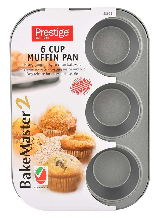 Prestige Muffin Pan 6-Cups Grey 29x18.2x3cm  - Image 2