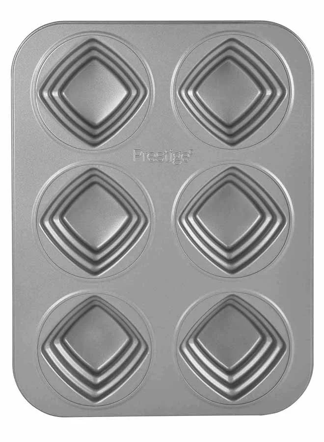 Prestige Bakemaster 2 Square Cakelette Pan Silver 34.6 x 26.2 x4.5cm