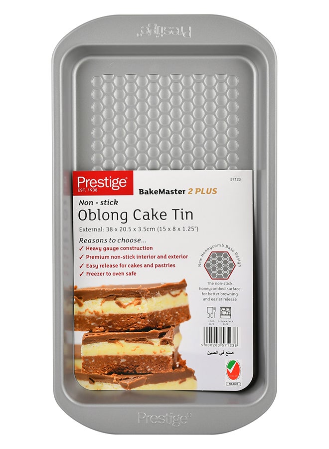 Prestige Oblong Cake Tin Grey 38X20.5X3.5cm - Image 2