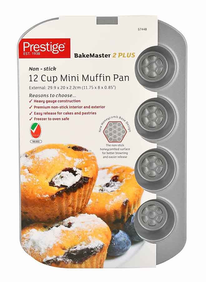 Prestige 12-Cup Mini Muffin Tin Chrome 29.9x20x2.2cm  - Image 2