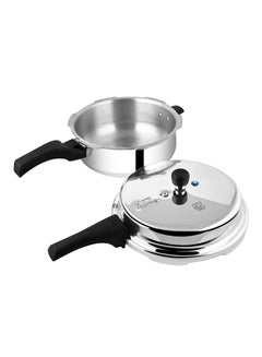 Prestige Aluminimum Premium Quality Deluxe Senior Non-Stick Pressure Cooker With Outer Lid Silver Silver 6Liters  - Image 3
