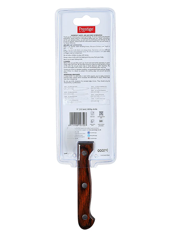 Prestige Utility Knife Silver/Brown 12.5cm