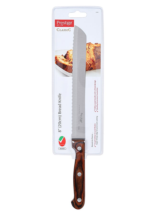 Prestige Bread Knife Silver/Brown 20cm  - Image 1