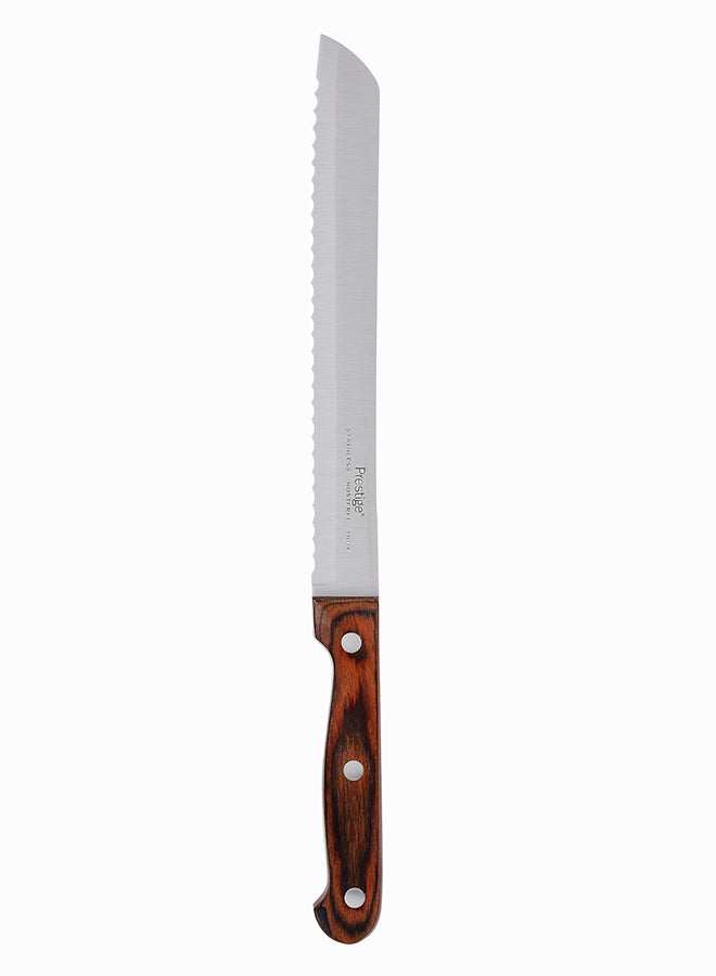 Prestige Bread Knife Silver/Brown 20cm  - Image 3