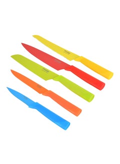 Prestige 6-Piece Flush Knife Block Set White/Red/Blue  - Image 1