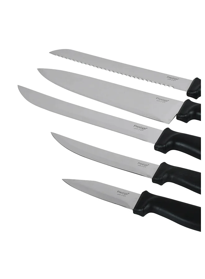 Prestige 7-Piece Knife Block Set PR50919 Black/Brown/Silver