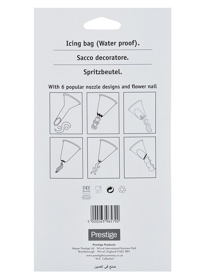 Prestige - Icing Bag With 6 Plastic Nozzles White/Red 23.2x11.8x2.8cm - Image 1