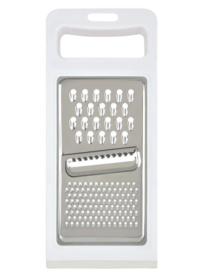Prestige 3-Way Flat Grater Silver/White 5x5x4cm  - Image 1
